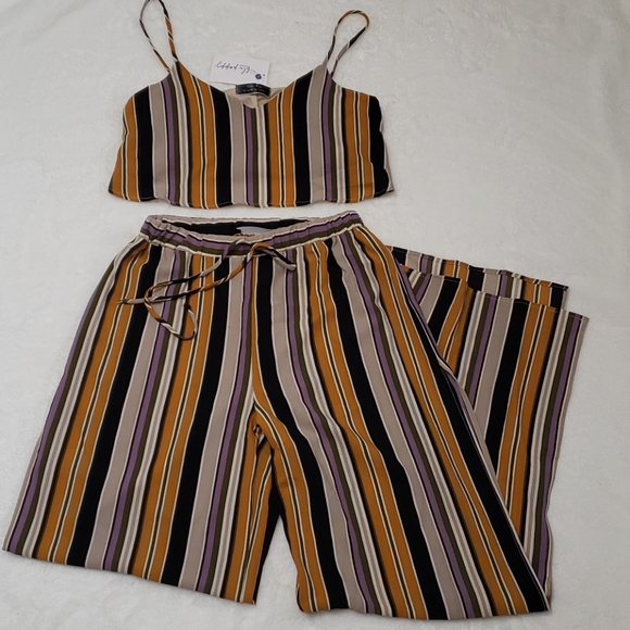 Blue Blush Pants - Blue Blush Cropped Top and Fly Away Pants Set